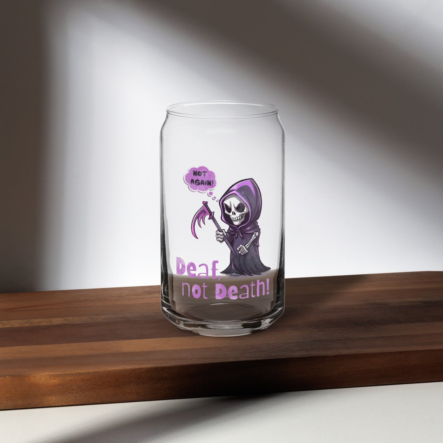 Deaf Not Death Can-Shaped Glass