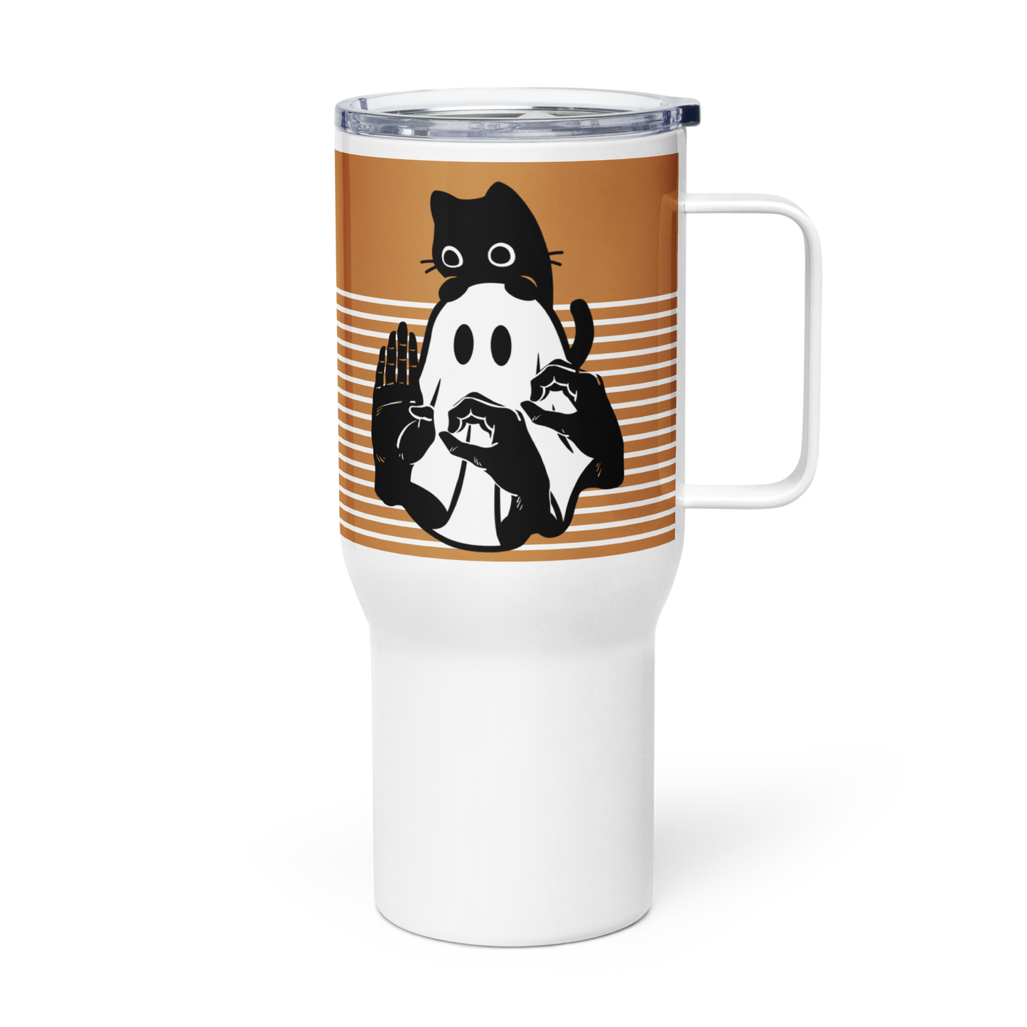 Boo! Travel mug with a handle