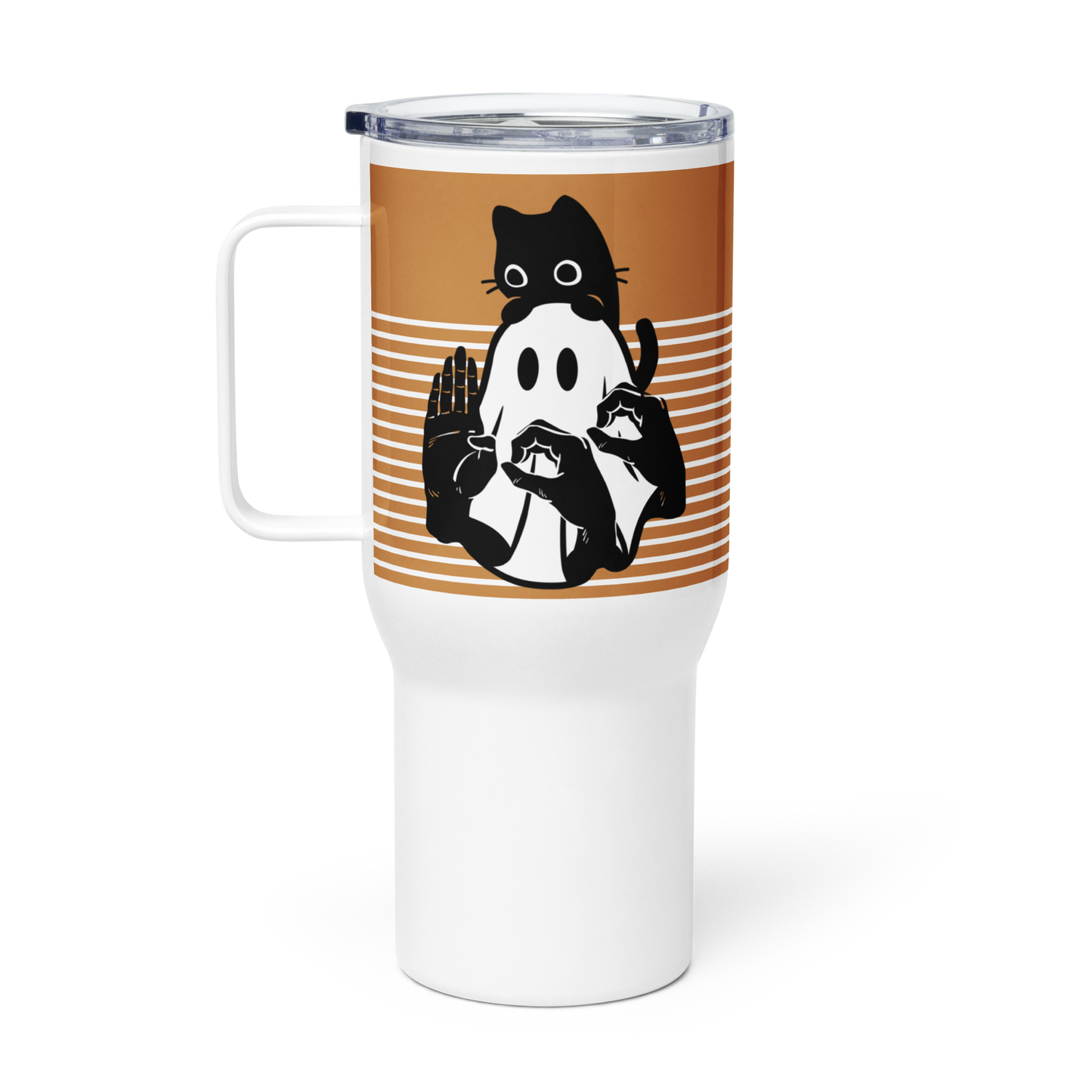 Boo! Travel mug with a handle