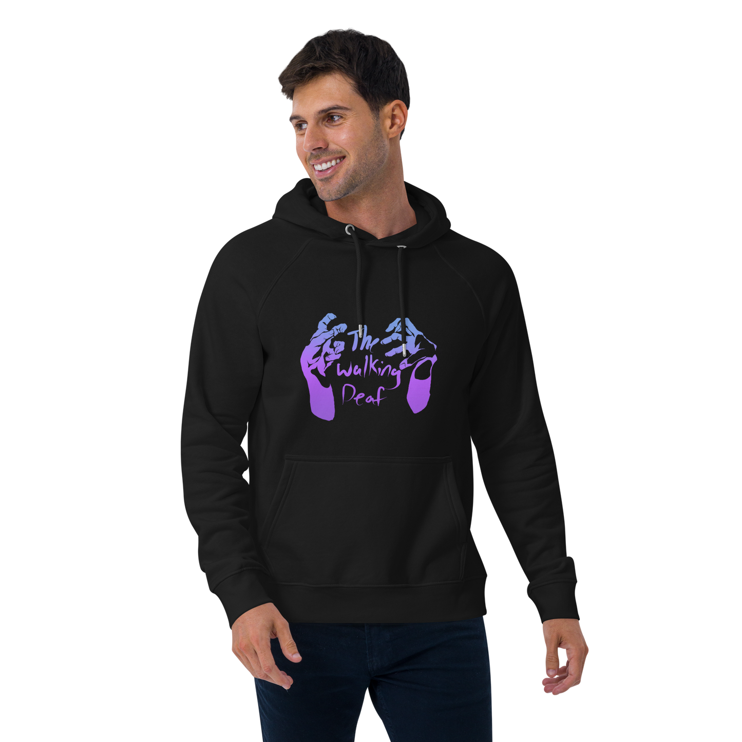 Walking Deaf Unisex Eco Raglan Hoodie