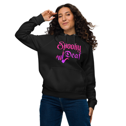 Spooky Deaf Unisex Eco Raglan Hoodie