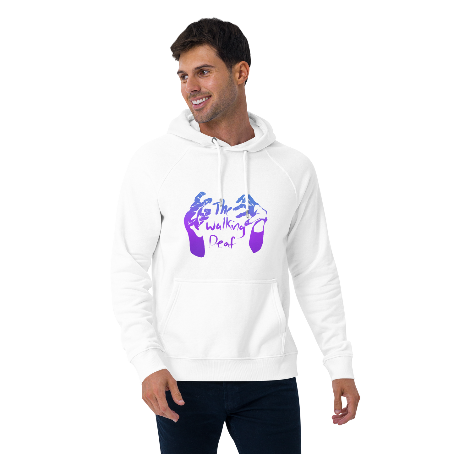 Walking Deaf Unisex Eco Raglan Hoodie