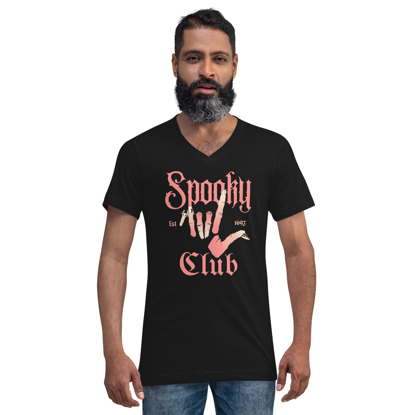 Spooky Club Unisex Short Sleeve V-Neck T-Shirt