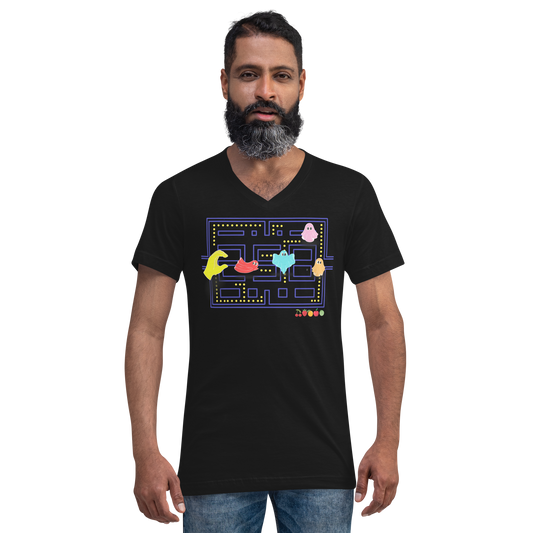 Pac-Man Unisex Short Sleeve V-Neck T-Shirt