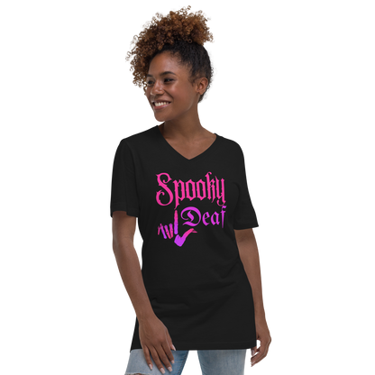 Spooky Deaf Unisex Short Sleeve V-Neck T-Shirt