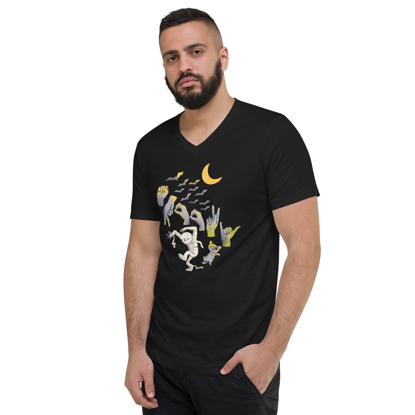 Spooky Unisex Short Sleeve V-Neck T-Shirt