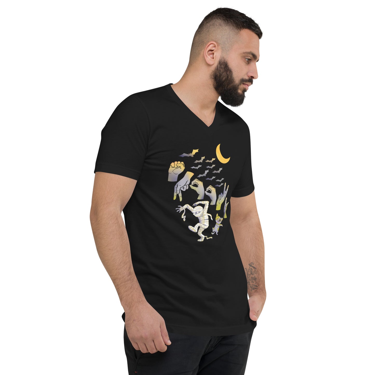 Spooky Unisex Short Sleeve V-Neck T-Shirt