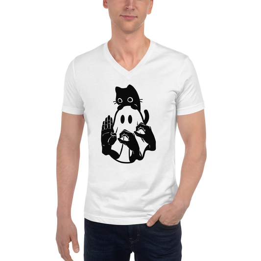 Boo! Unisex Short Sleeve V-Neck T-Shirt